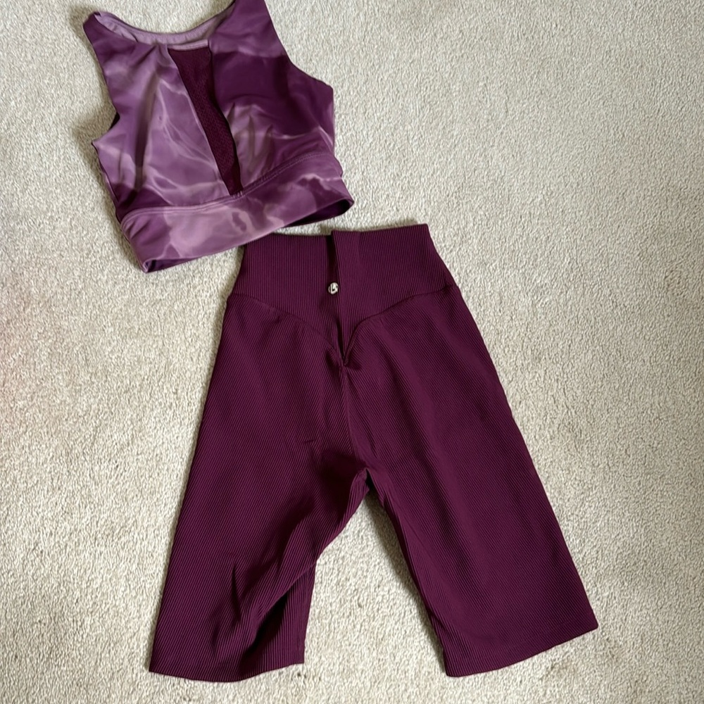 Buffbunny Set> bike shorts, ribbed for comfort & matching top